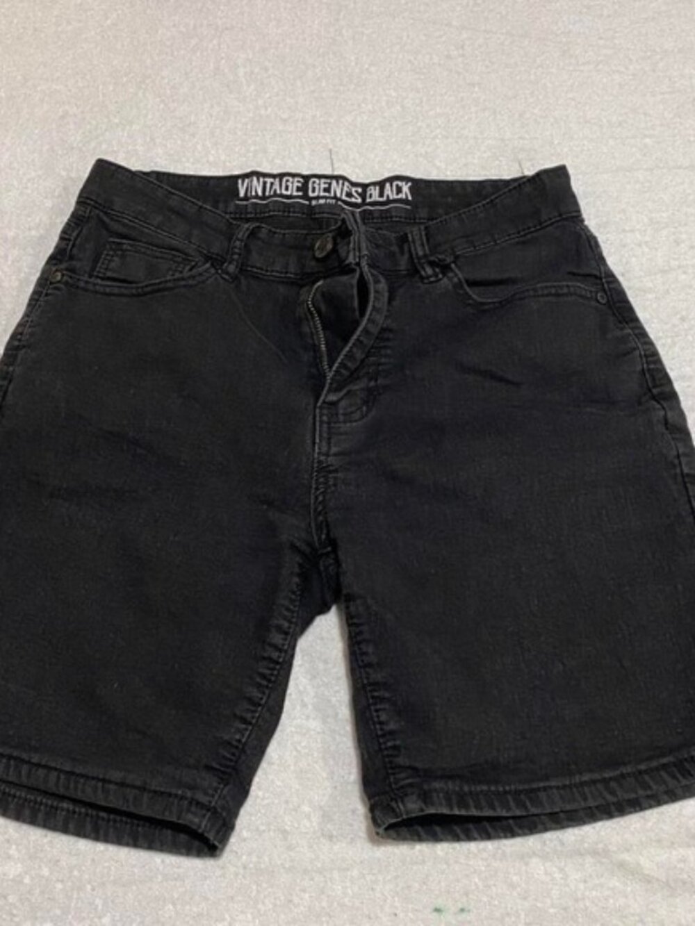 Black slim fit Vintage Genes shorts men W30. SKU366#skaterstyle